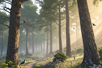 draw, design, or illustrate an environment, in any style