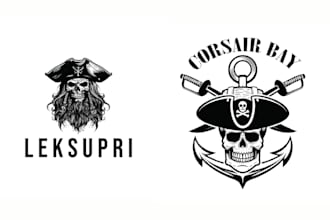 make vector of pirates skull logo illustration