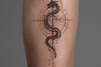 minimalist unique tattoo sketch, sleeve tattoo design