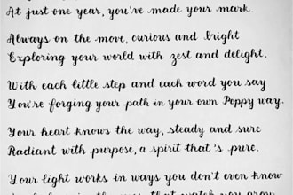 ship custom text handwritten in brush calligraphy