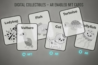 design nft card, digital collectible card, ar enabled card, 3d nft animation