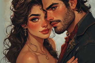 design couple portrait illustration