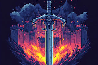 unique fantasy dungeon game logo title pack with