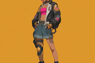 do illustration retrowave cyberpunk synthwave with my style
