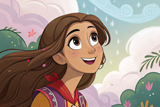 draw you a beautiful portrait in disney cartoon style