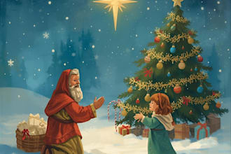 christmas children book illustration, bible illustration