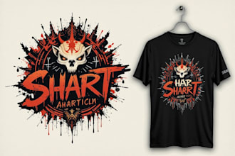 design logo and tshart merch with graffiti style