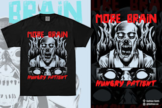 illustrate dark horror t shirt design