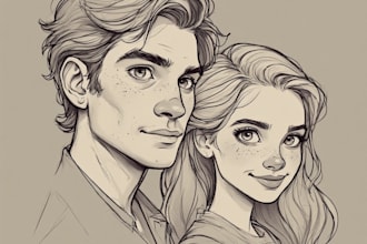 design a personalized couple portrait, perfect for gifts