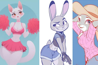 design ecchi, lewd, sfw, anime art, fursona, oc fanart, furry, manga storyboard