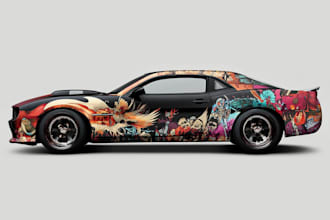 attractive car wrap design and vehicle wrap design
