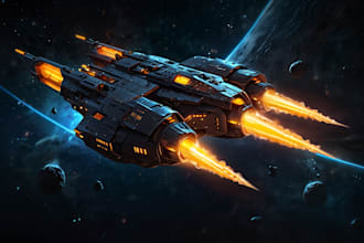 make a sci fi spaceship art