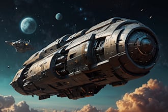 create a sci fi spaceship art