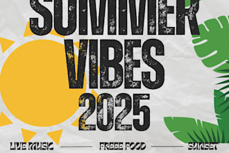 design modern, vintage, and event posters for music, fashion, or brands