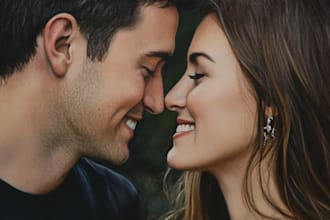 draw couple portrait illustration from photo