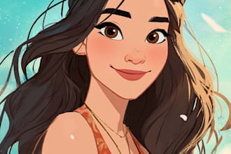 create a disney cartoon illustration
