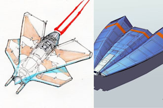 design scifi futuristic vehicle aircraft spaceship for you