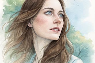 draw an watercolor portrait art