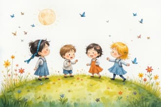 make whimsical watercolor art for children picture books