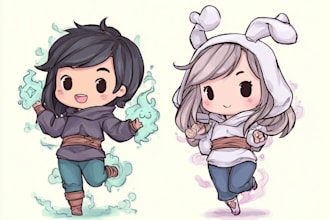 draw anime chibi art character design illustration