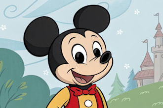 draw cartoon disney portrait