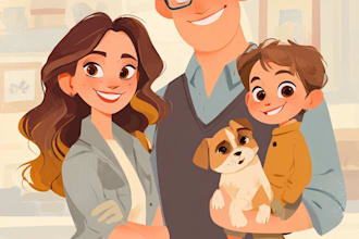 draw your pets into cute  cartoon
