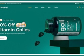 design nutraceutical shopify store peptide website supplement website