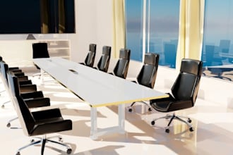 redesign 3d minimalist office, interior layout,conference room, furniture render