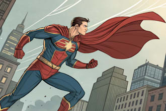 draw superhero comic pages graphic novel character art be nsfw comic book artis