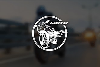 a cool motorcycle garage logo illustration design