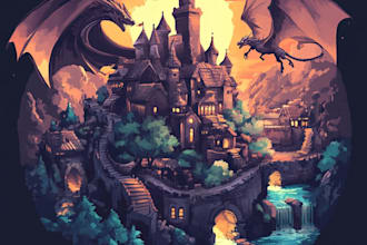 create an fantasy game logo and branding