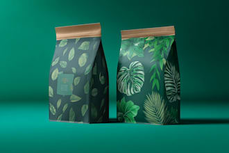 design creative poly mailer, kraft box and packaging bag