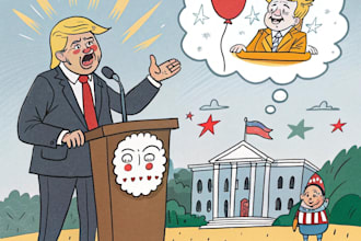 desing a political cartoon art