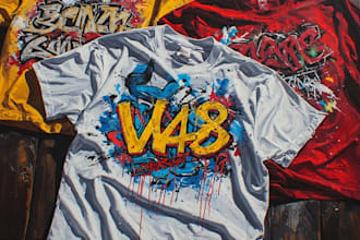draw vintage and retro tshirt design