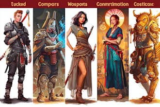 do dnd fantasy sci fi character or landscape illustration