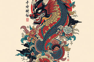 create japanese or oriental tattoo design for you