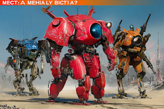 create transformer and concept art of futuristic mecha
