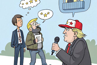 make a political or satirical cartoon