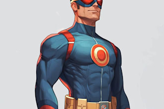 draw your custom superhero in a stunning comic or realistic
