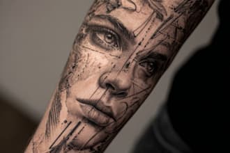 create a tattoo design of tattoo sleeve