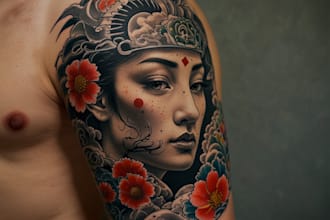 create a tattoo design in japanese style