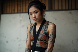 make a japanese traditional tattoo design