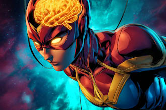 make superhero comic art cover graphics novel