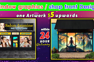 shop front or storefront window graphics, window sticker