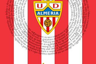 póster deportivo personalizado con letra de himno en espiral