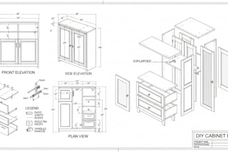 create DIY cabinet plans, furniture for diy woodworking