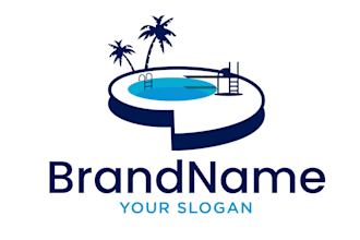 design awesome pool and spa logo with free source file