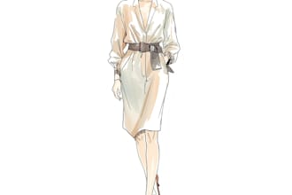 draw a realistic fashion illustration or fashion logo design