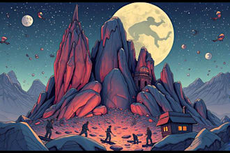 draw your super detailed cartoon album cover art