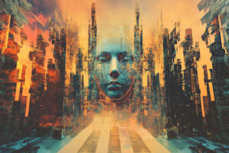 ctreate a illustration of science fiction city, cyberpunk
